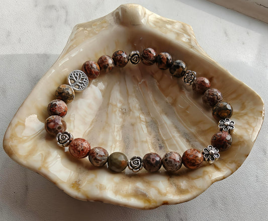 Leopard jaspis armbånd - 17 cm